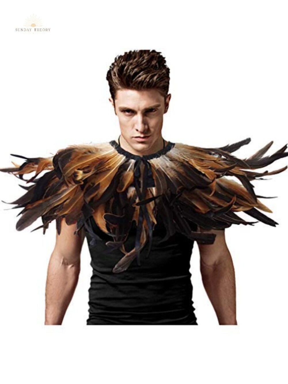 Handmade Natural Rooster Feather Shrug Cape Shawl Collar Unisex Costume